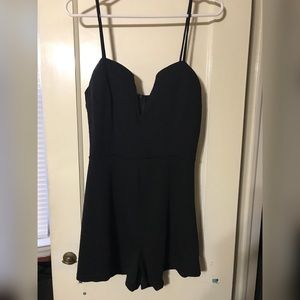 Black Deep V Cut Romper 🖤